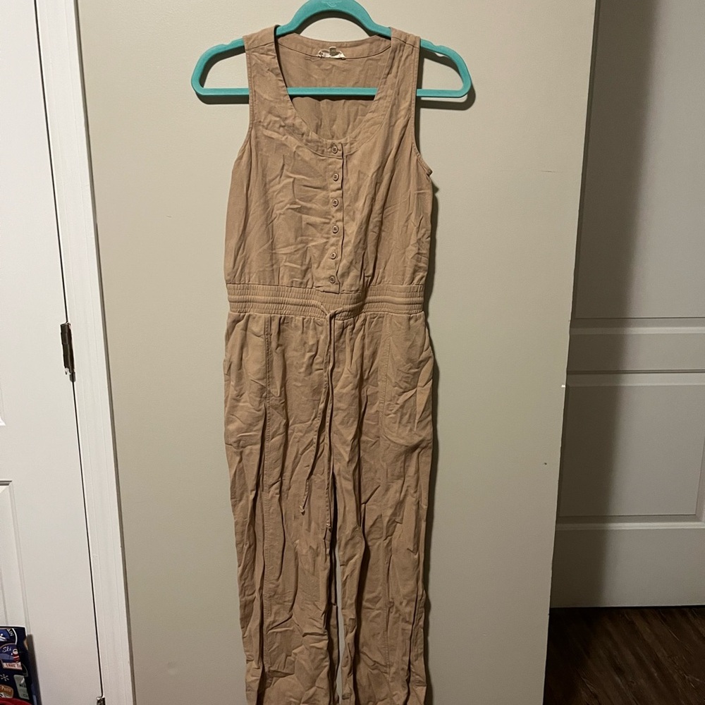 Tan Sleeveless Jumpsuit